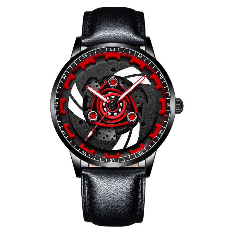 Nektom Mannen Horloges Waterdicht Wiel Horloge Auto Velg Horloge Quartz Mannen Sport Horloges Voor Mannen Klok Mens Spinning horloges: Ducati-Black-P
