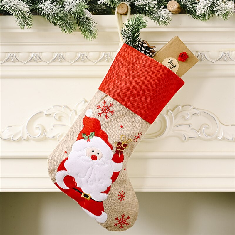Kerst Ornamenten Kerstman Sok Haard Trimmings Kerstsok Tassen Kids Snoep Zakken Ornament Adornos Navidad: Santa Claus