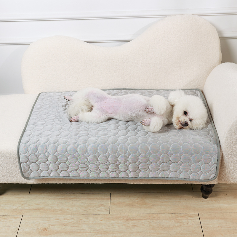 Sommer-Kühlmatte für Hunde und Katzen, Isomatte für Hunde, kühle Eisseide, feuchtigkeitsbeständiges Matratzenkissen, kleines Ebene-Kaltbett, 5 Größen: XXXL / Aqua grün