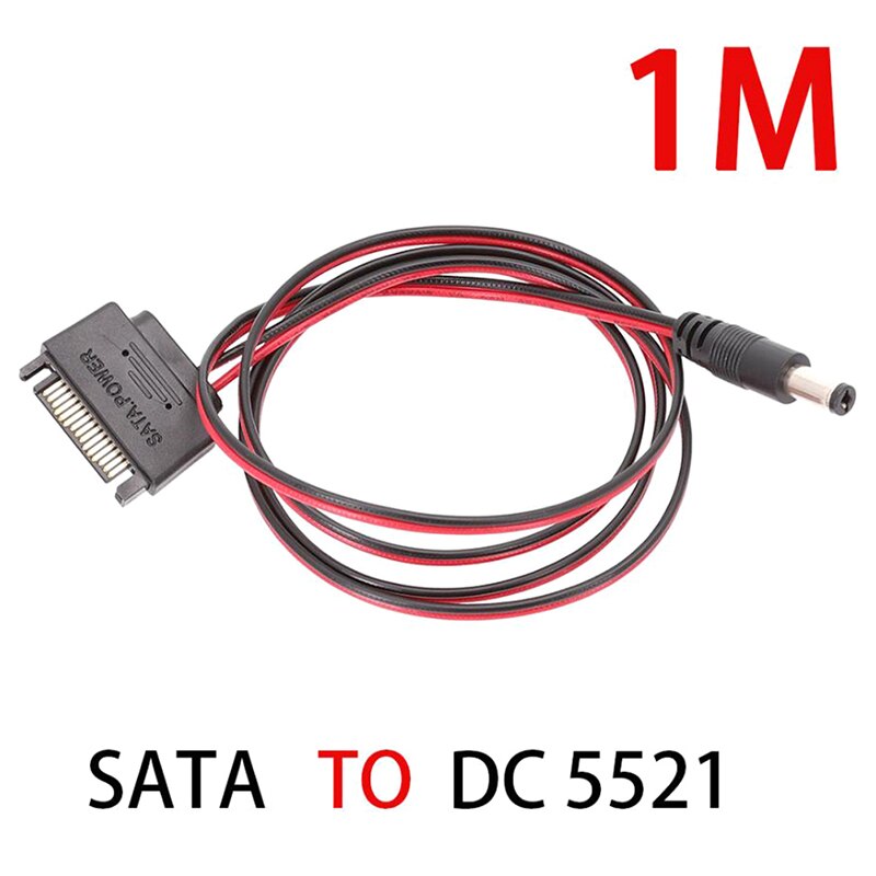 1Pc DC cable power supply SATA revolution DC 5.5*2.1mm 12V power supply to DC cable 100cm parallel line