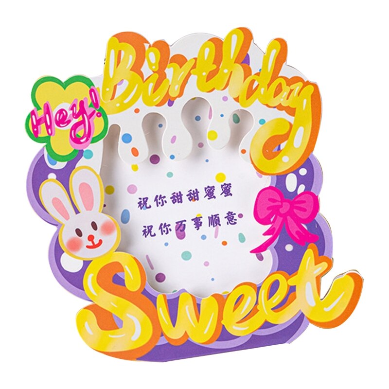 3D Pop hoch Geburtstag Karte Foto Rahmen Karte Karikatur Bär Erdbeere Segen Karten für freundlicher Jungen Mädchen Geburtstag Segen Karten