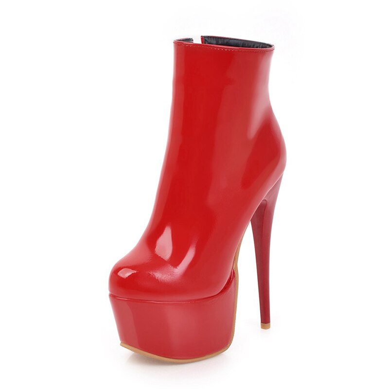 DoraTasia große größe 48, plattform dünne hoch Fersen Winter Party frauen schuhe frau stiefeletten weibliche: verrotten / 15
