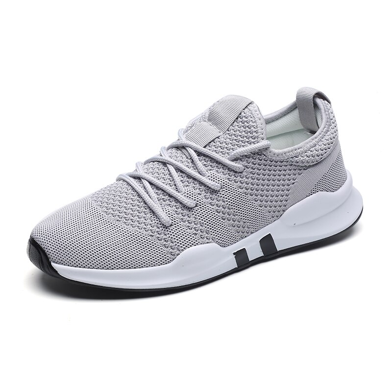 Hvide sneakers mænd tennissko billige slidstærke sportssko tenis masculino mesh åndbart jogging fitness fodtøj til mænd: Grå / 8.5