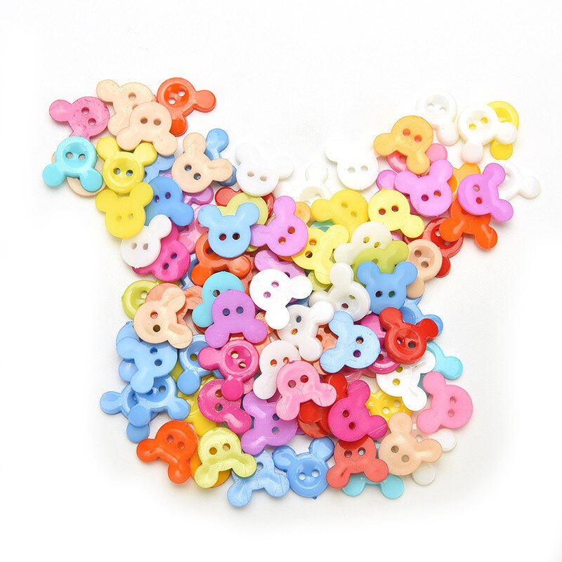 100PCS Mix Forma Ci Sono Un Sacco di Colori FAI DA TE Scrapbooking Cartoon Bottoni Plastica Bottoni Per Bambini Indumento di Cucito Nozioni Giocattoli: Miqi