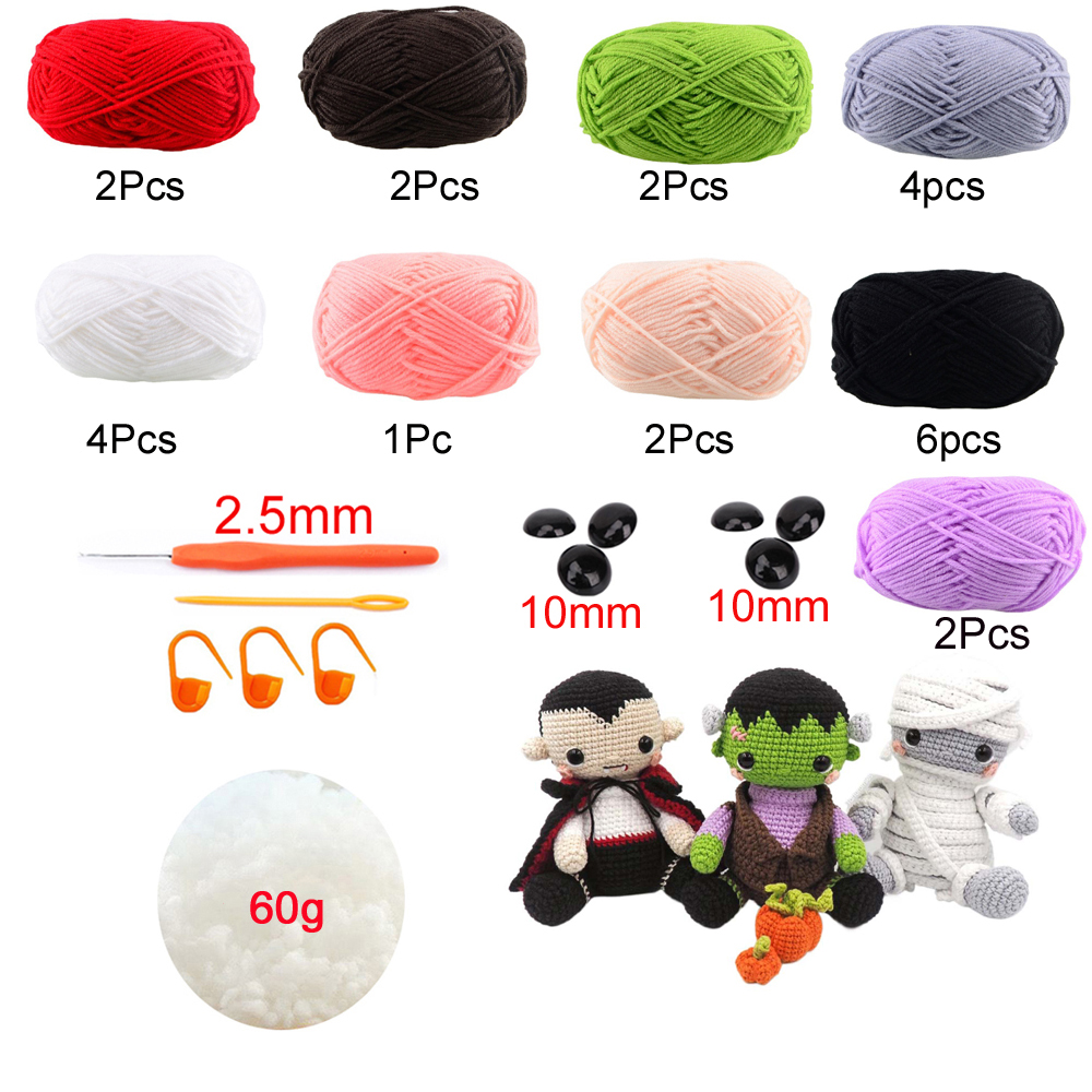 Joli Gril Crochet Kit poupée bricolage tricot amigurumi Crochet animaux kits noël chat chien lapin jouet oiseau insecte fait à la main