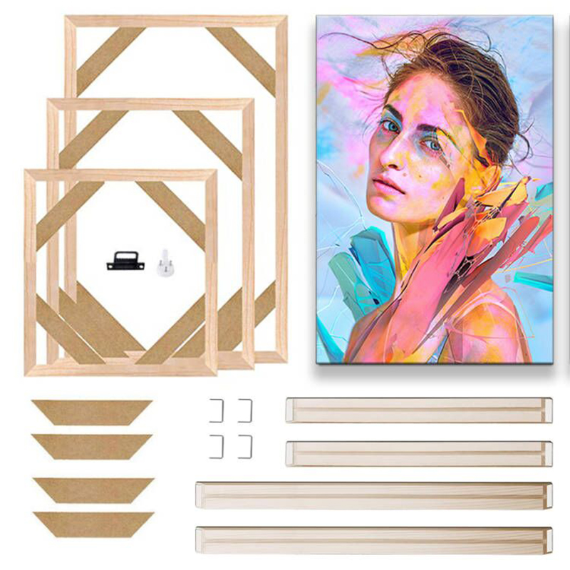 30x40cm 40x60cm 60x90cm DIY Wooden Frames Suitable for Canvas Oil Diamond Paintings Wall Art Photo Frame Pine Home Decor