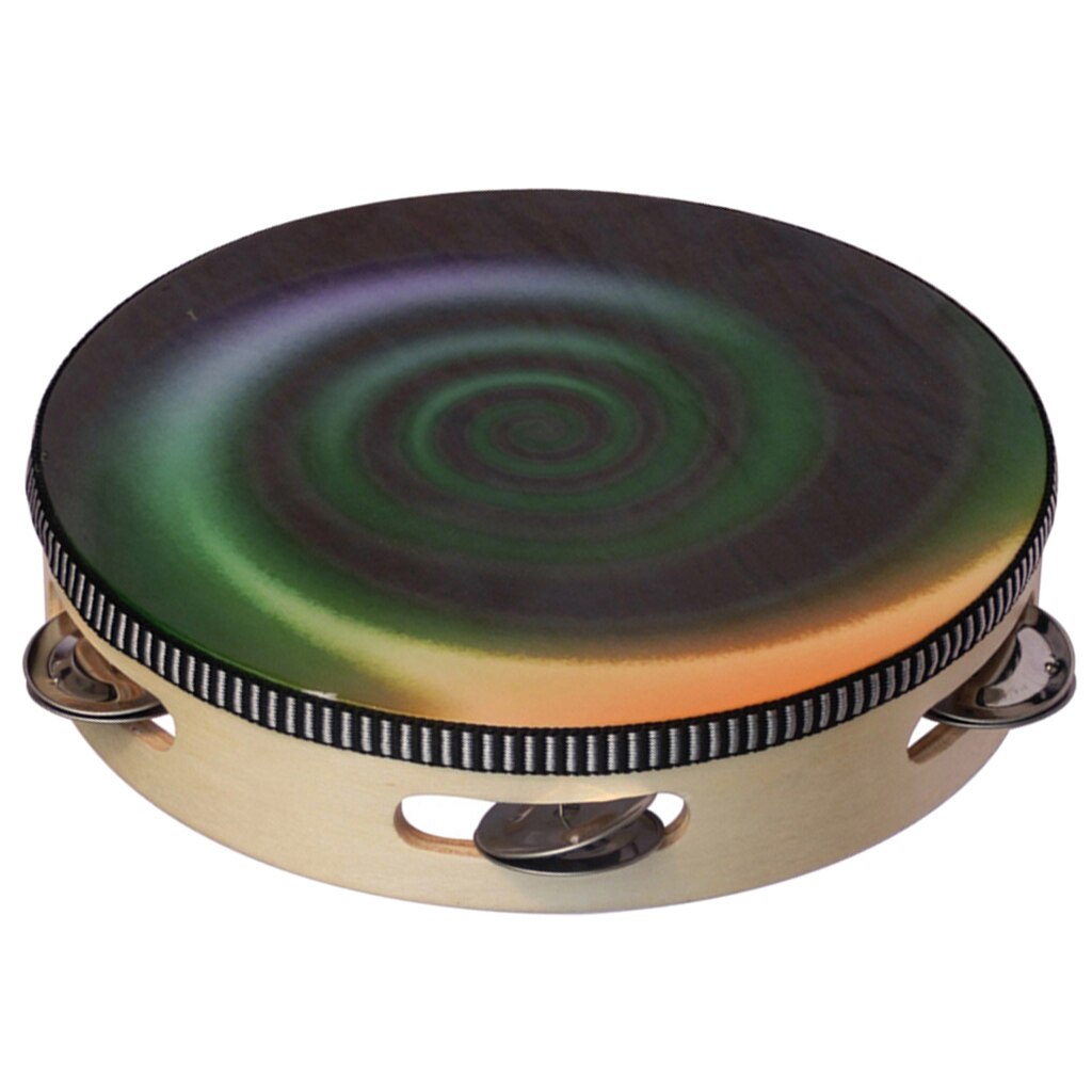 Handheld Tambourine Timbrel Hand Drum 8'' for Party KTV Band Accompaniment