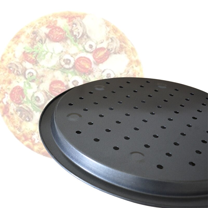 Anti-aanbak Pizza Pan Carbon Staal Pizza Bakken Pan Lade Pizza Plaat Met Gat Cake Pie Gerecht Thuis Keuken Bakken Tools accessoires