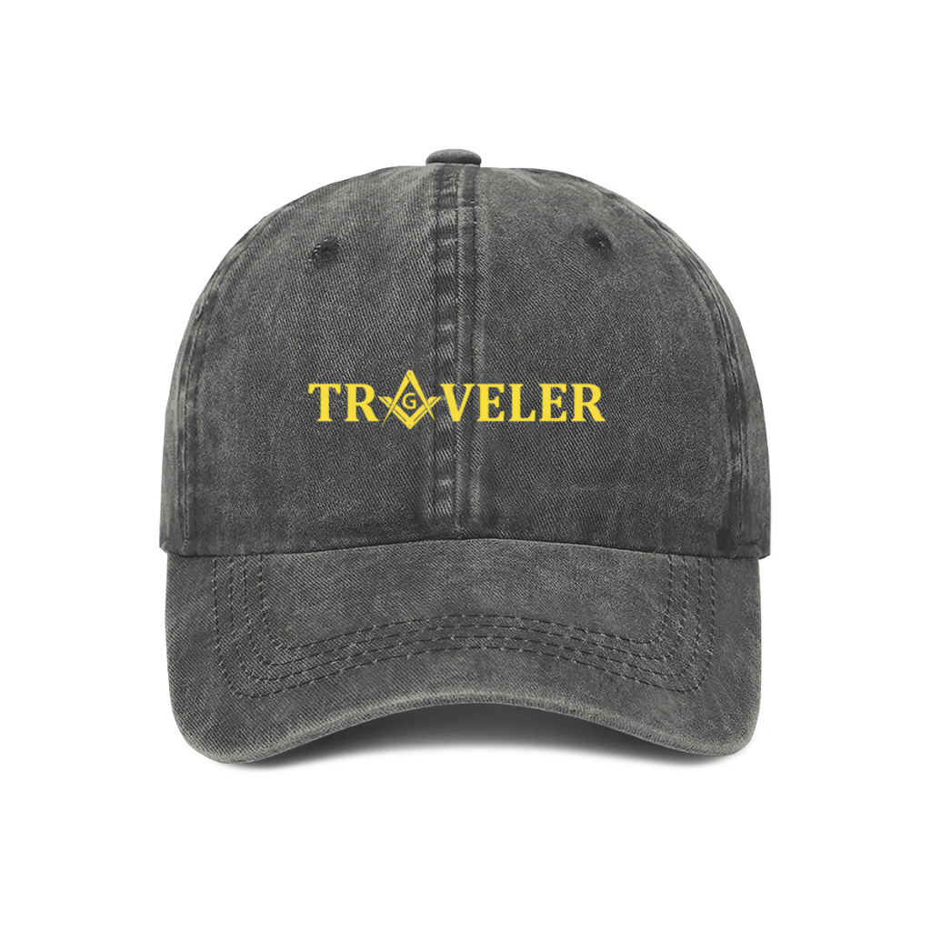 Casquette de baseball délavée pour hommes, casquettes Snapback de camionneur maçonnique de voyageur, chapeau de papa, boussole carrée dorée, chapeaux de golf de franc-maçon