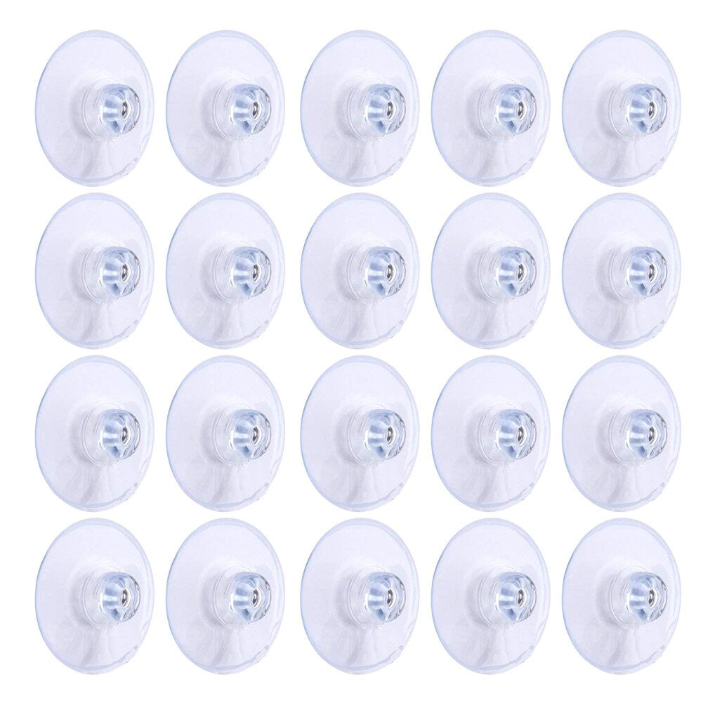 20 stuks 45mm transparante zuignappen zonder haak 45mm transparante herbruikbare paddenstoel zuignappen plastic zuignappen voor glas