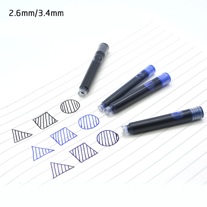 10Pcs 2.6 / 3.4 Zwart Universele Vulpen Inktpatronen Pen Refill