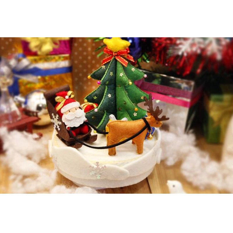 Vilt Diy Craft Delicate Taart Wolvilt Met Muziekdoos Kerst Decoratie Stof Cake Handgemaakte Non-woven Vilten kit