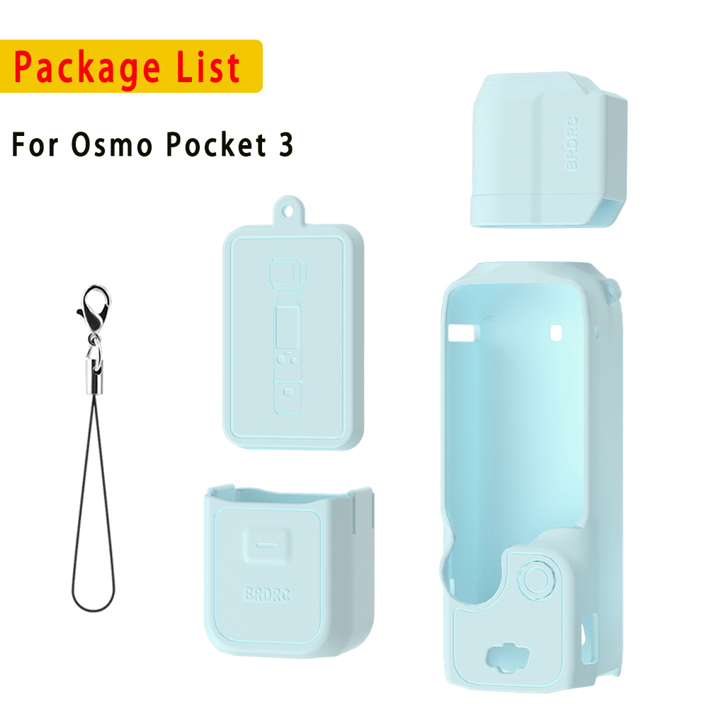 Silicone Cover for Dji Pocket 3 Protective Case Anti-Scratch Handle Soft Sleeve Skin Lens Cap, For Dji Osmo Pocket 3 Accessories: black color