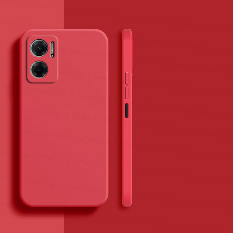 per Xiaomi Redmi 10 5G Custodia Xiaomi Redmi 12C 10C 9 10 5G coperchio Antiurto silicone Liquido TPU Cassa Posteriore Del Telefono Xiaomi Redmi 10 5G: Tessuto di cotone / Rosso
