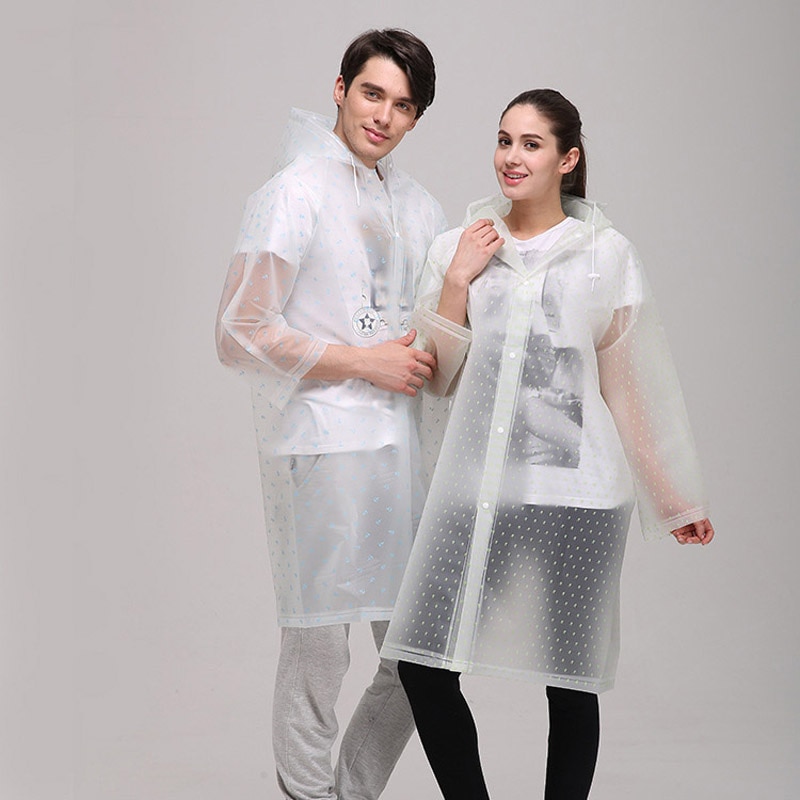 EVA – veste Poncho à capuche pour homme et femme, imperméable, Long, translucide, à la , pour l'extérieur
