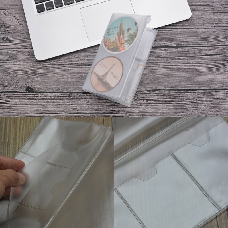 Travel Notebook PVC Zipper Bag Card Passport Organizer Waterproof Storage Holder U4LD