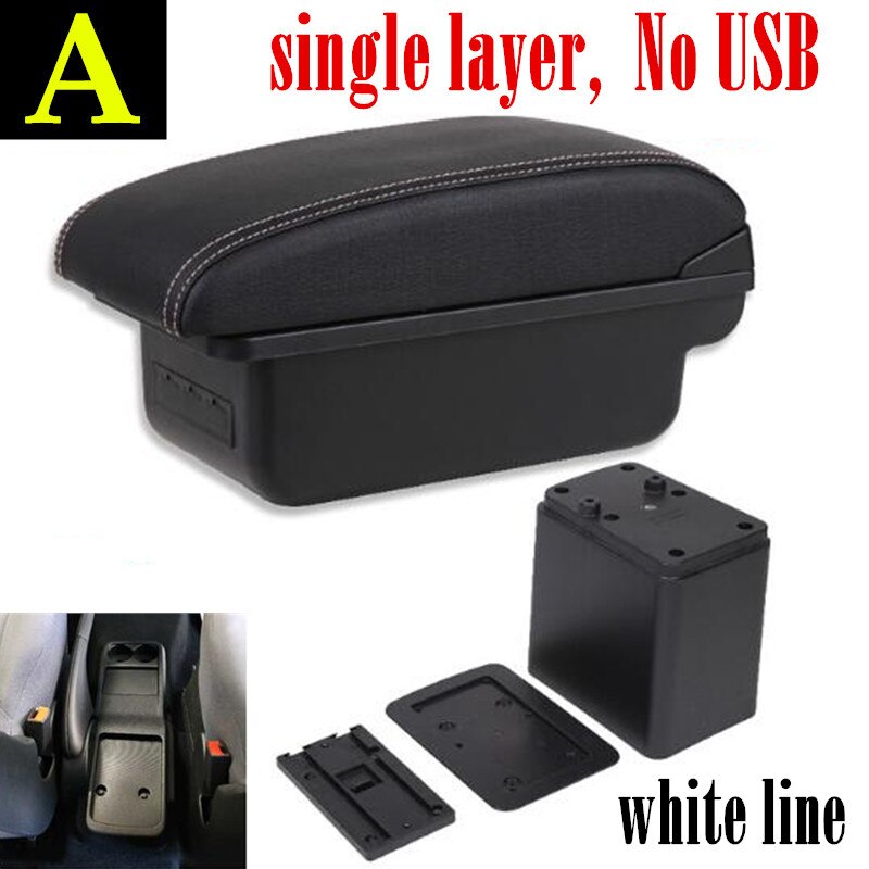 Accoudoir de voiture pour citroën Berlingo, pièces de remise à niveau, pour Peugeot Partner tepee boîte de rangement, accessoires de voiture recharge avec USB: A Black white line