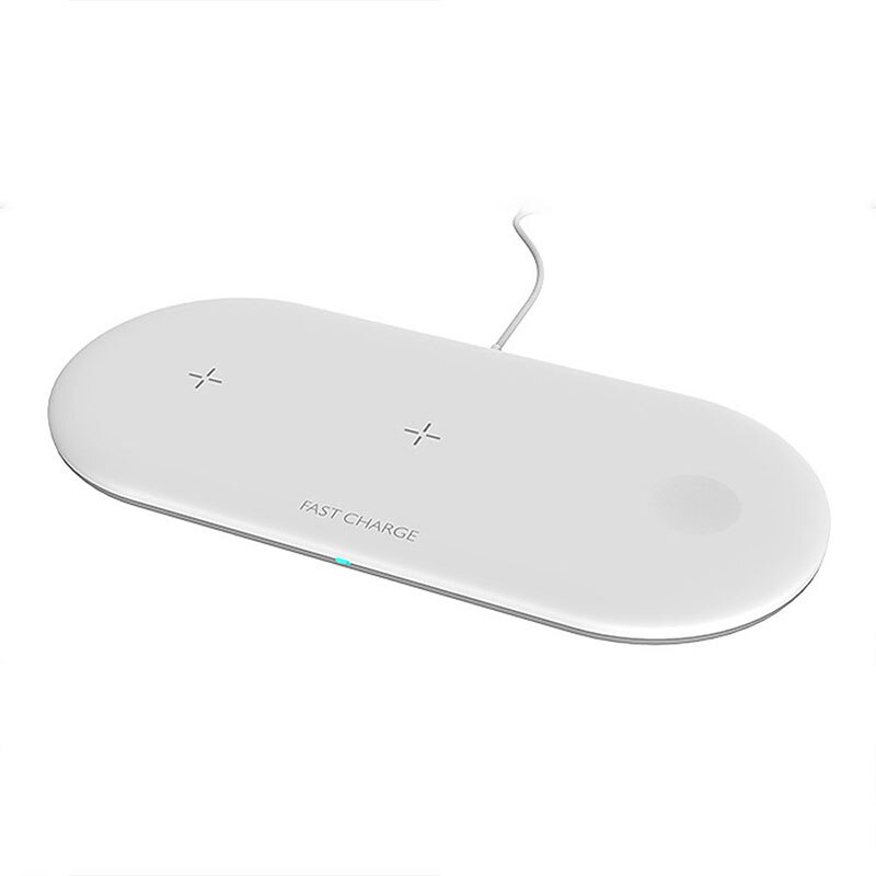 Draadloze Oplader 3 In 1 Qi Draadloze Oplader Pad Voor Iphone 11 Samsung 10 W Opladen Dock Station Voor Airpods pro Apple Horloge 5: WHITE