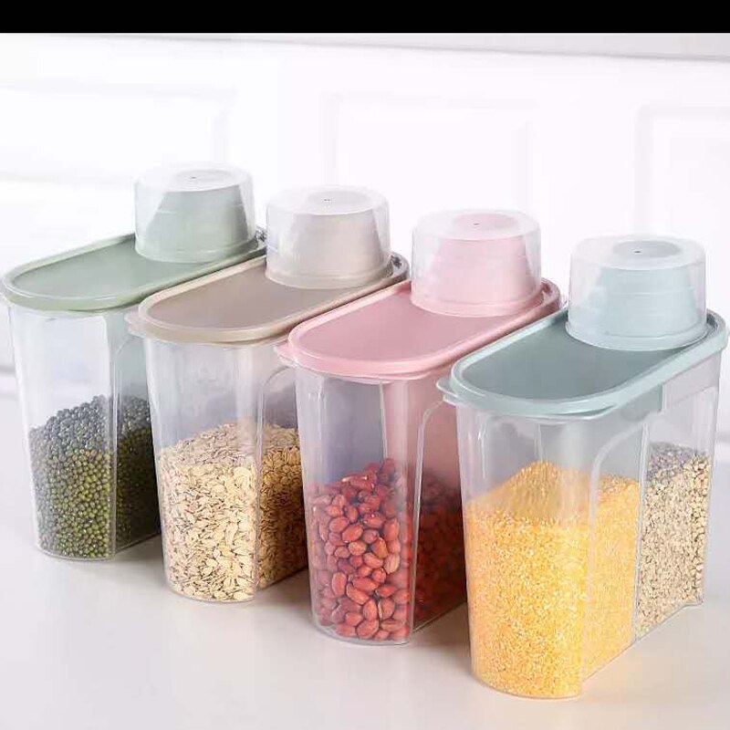PP food storage box plastic transparent container set with lid kitchen storage bottle jar multigrain jar 1.9L-2.5L