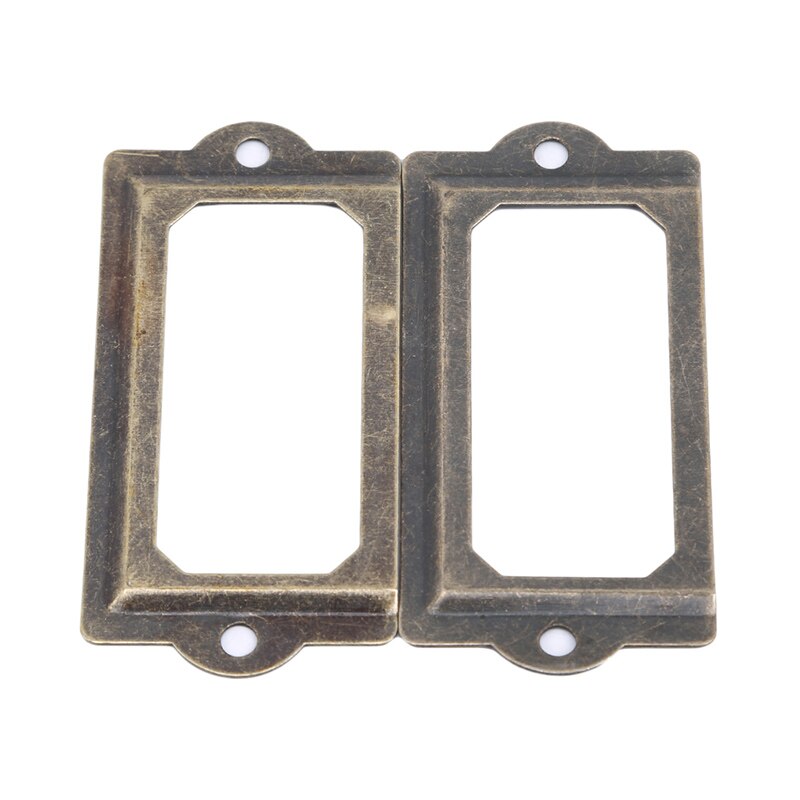 Metal Label Pull Frame Handle Antique Brass File Business Card Holder Photo Frame Home Decoration 12Pcs/Pack