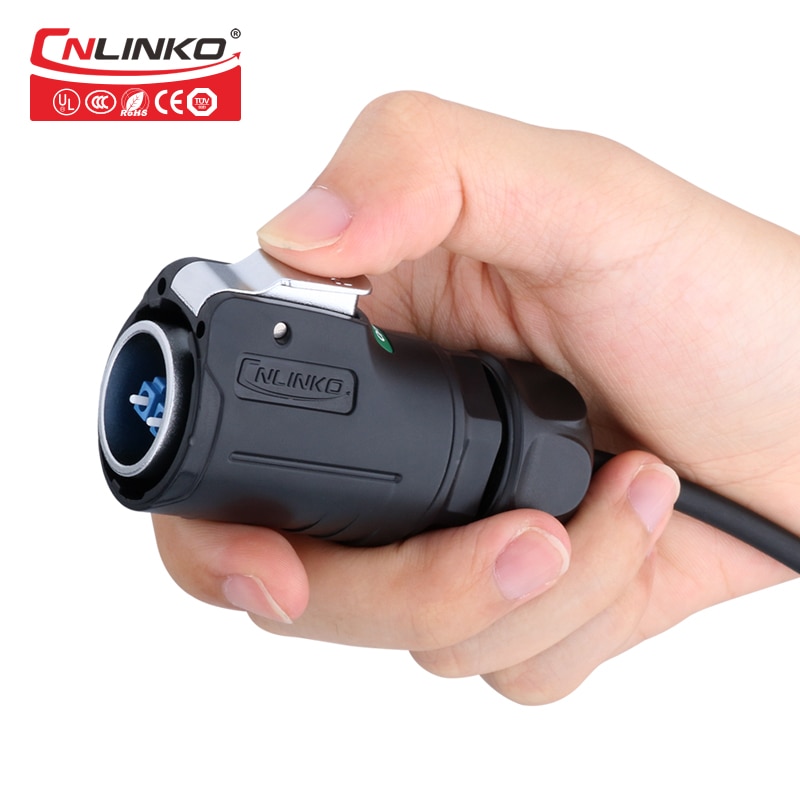 Cnlinko Waterproof IP67 m24 Cable Fast Install Plastic LC Fiber Optical Quick Assembly Connector for Fiber Optic Equipment