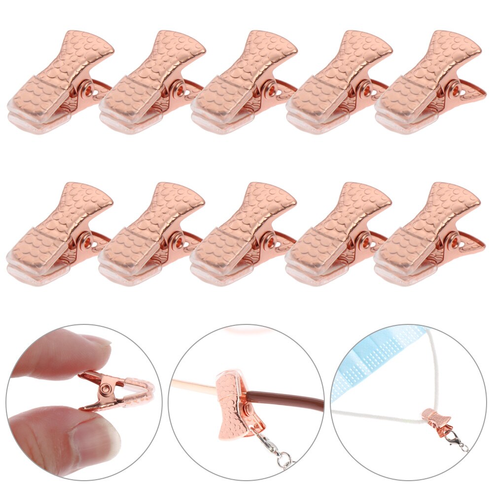 10 sztuk/zestaw metalowa plakietka identyfikacyjna smycz posiadacz karty klip smycz łańcuszek robić okularów klip anty-Stracony biżuteria chwyt mocowania akcesoria linowe