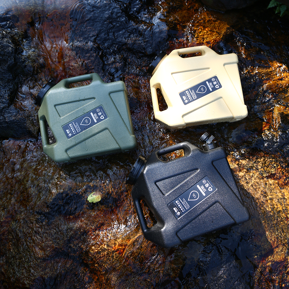 Cubo de agua para exteriores de 11/12L, bolsa de agua para acampar de gran capacidad, contenedor con grifo, tanque de agua de conducción para Picnic, senderismo, emergencia