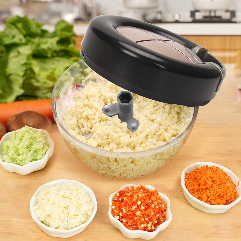 Manuell 3 kniv multifunktionell grönsakshackare köttkvarn vitlöksmixer köksredskap kök
