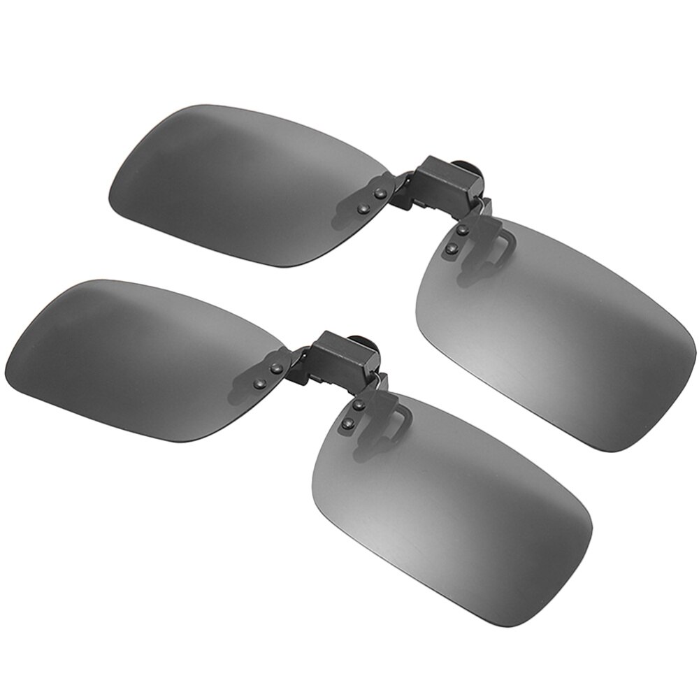 2 Stuks Clip Vierkante Zonnebril Licht Zonnebril Voor Man