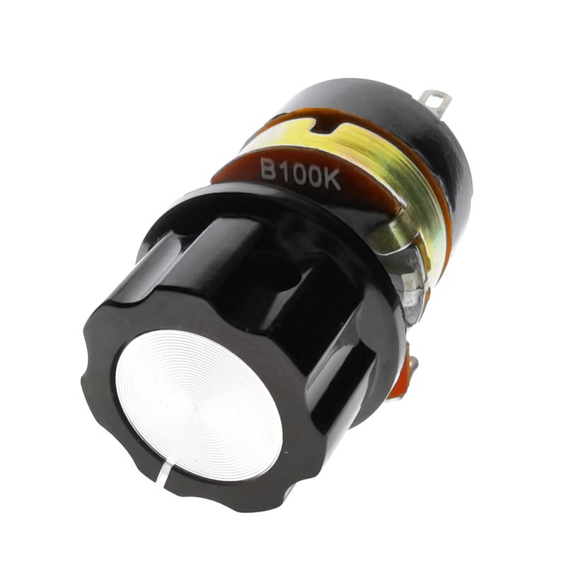1Pcs Single Potmeter Met Schakelaar Potentiometer Snelheid Gouverneur 5K 10K 20K 50K 100K 500K Ronde Gat As Lengte 20Mm