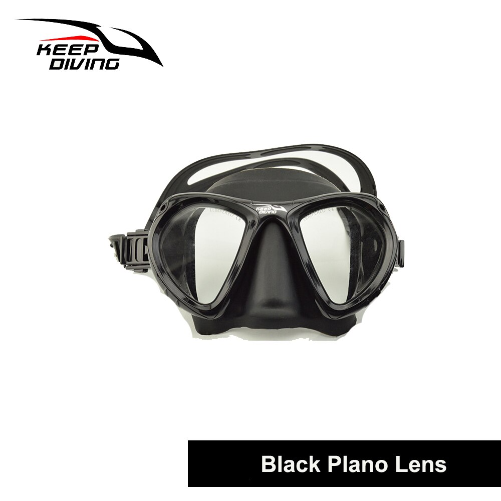 Full-dry Wide View Scuba Diving Mask Dive Mask for Adults for adult Scuba Diving Mask: Black Plano Lens