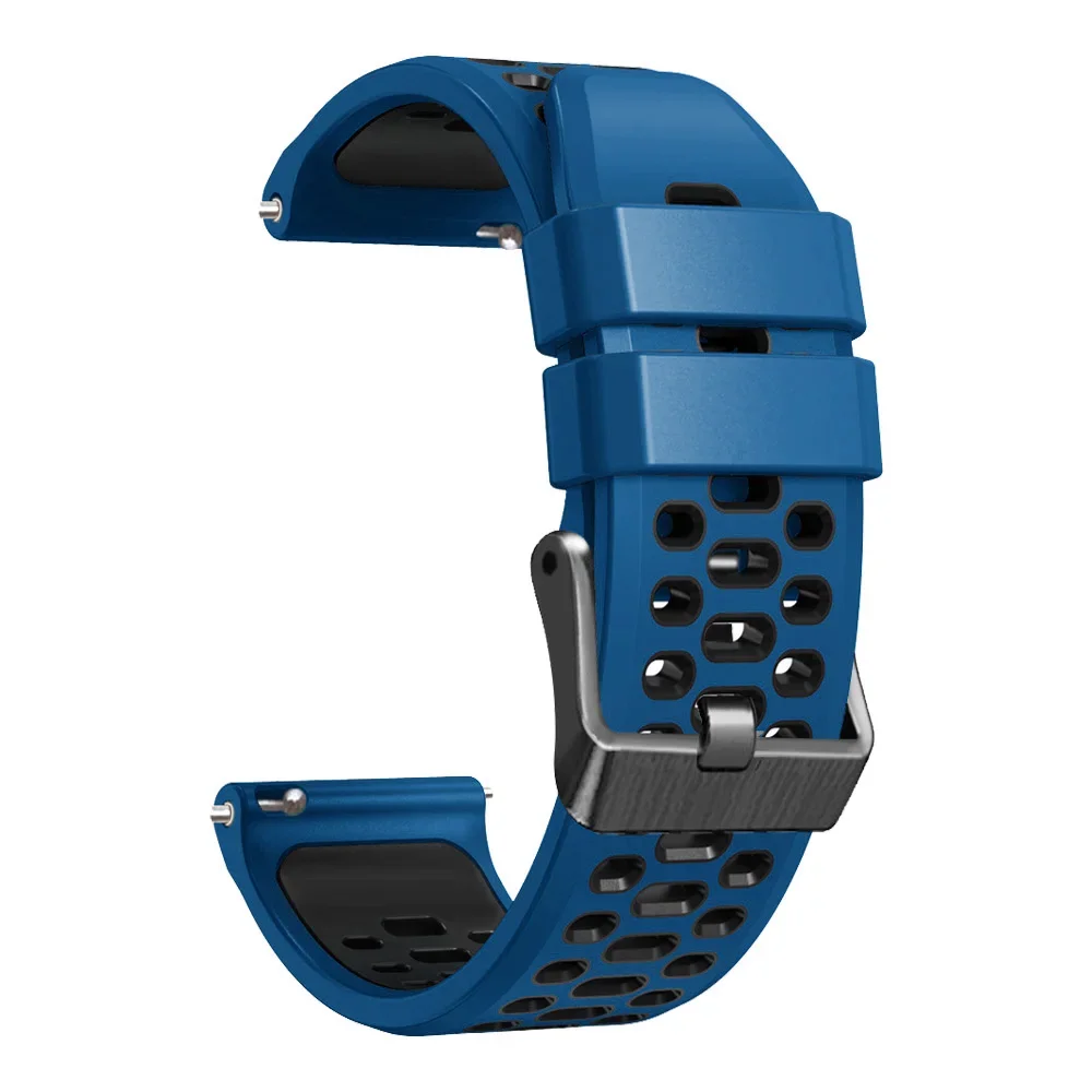 Tofarvet silikone 22mm urrem, åndbar rem til coros pace 3/ apex 46mm urrem til coros apex 2 pro armbånd, armbånd: Sort grå