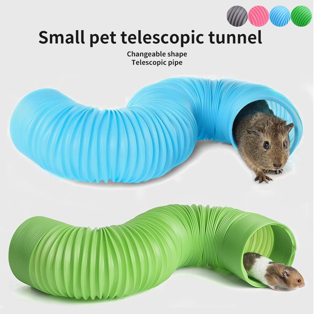 Túnel de diversión para mascotas pequeñas, accesorios de tubería telescópica para conejillo de indias, erizo, Totoro, Hurón, productos para hámster, Juguetes