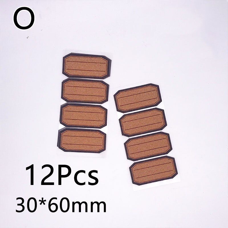 1Sets Wooden Labels Sticker Craft Kitchen Bottle Jars Organizer Labels Sticker Packaging Sealing Label Album Adhesive Sticker: O