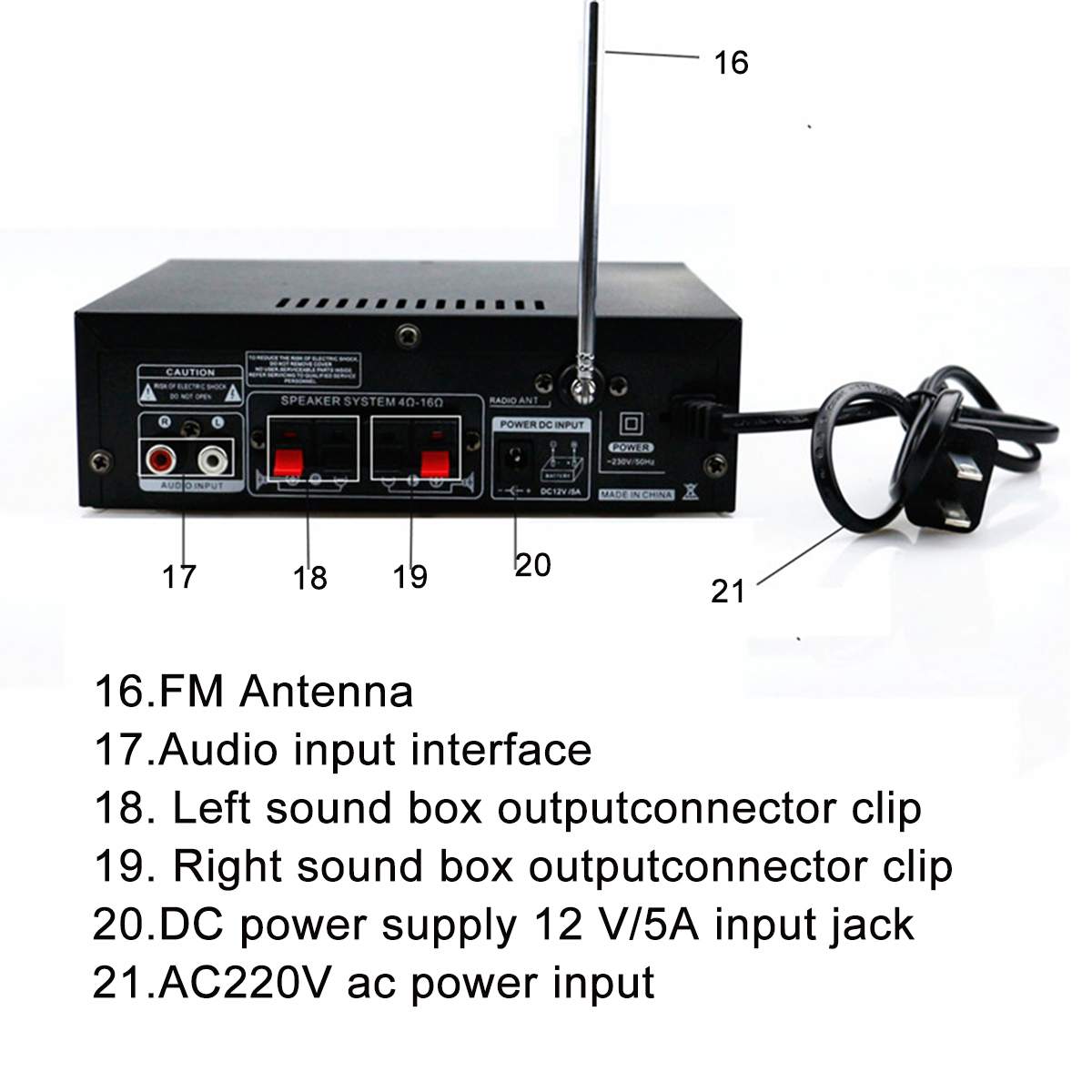 800W HIFI 2CH Amplificatore di Potenza Audio 110/220V Home Theater Audio Sistema Audio Mini Amplificatore FM USB SD bluetooth W/Remote Control