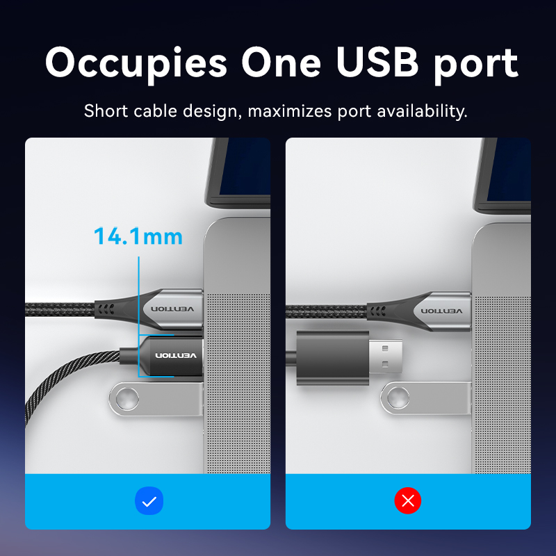 Vention-placa de sonido externa USB de 1 puerto, adaptador de Audio USB a 3,5mm, USB a a auricular para PC, Macbook, ordenador, portátil, caja de sonido auxiliar