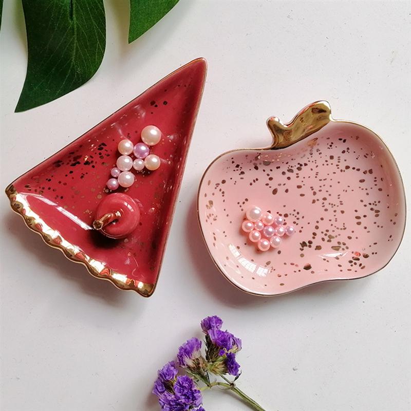 Keramische oorbellen in de vorm van watermeloenappels, ketting, sieradenopbergschaal, bord, imitatiefruit, oorbellen, armband, ringopbergschaal