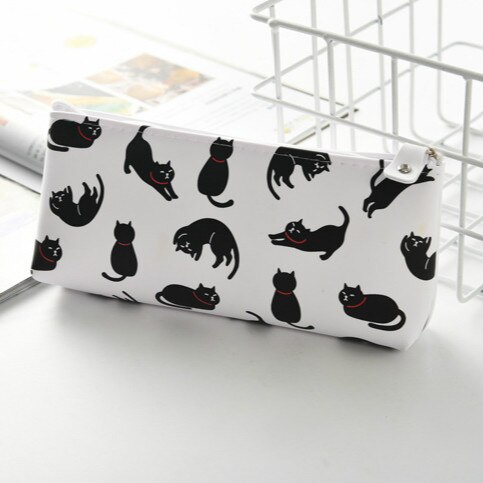 Cartuchera de gatos de lona, material escolar de PU de , precioso estuche de , útiles escolares: 4