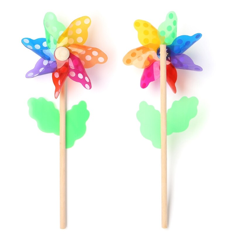 Windmühle Spielzeug freundlicher freundlicher Garten Dekoration 7 Blätter Bunte Freien Spinner