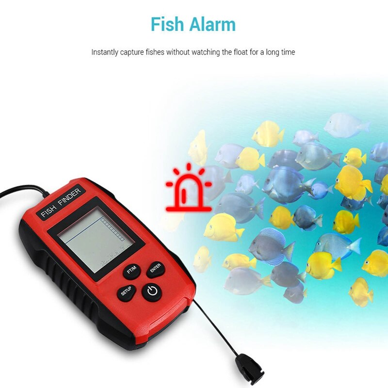 Alarma Sonar portátil Erchang TL88E buscador de peces 100M LCD buscadores de peces ecosonda buscador de pesca