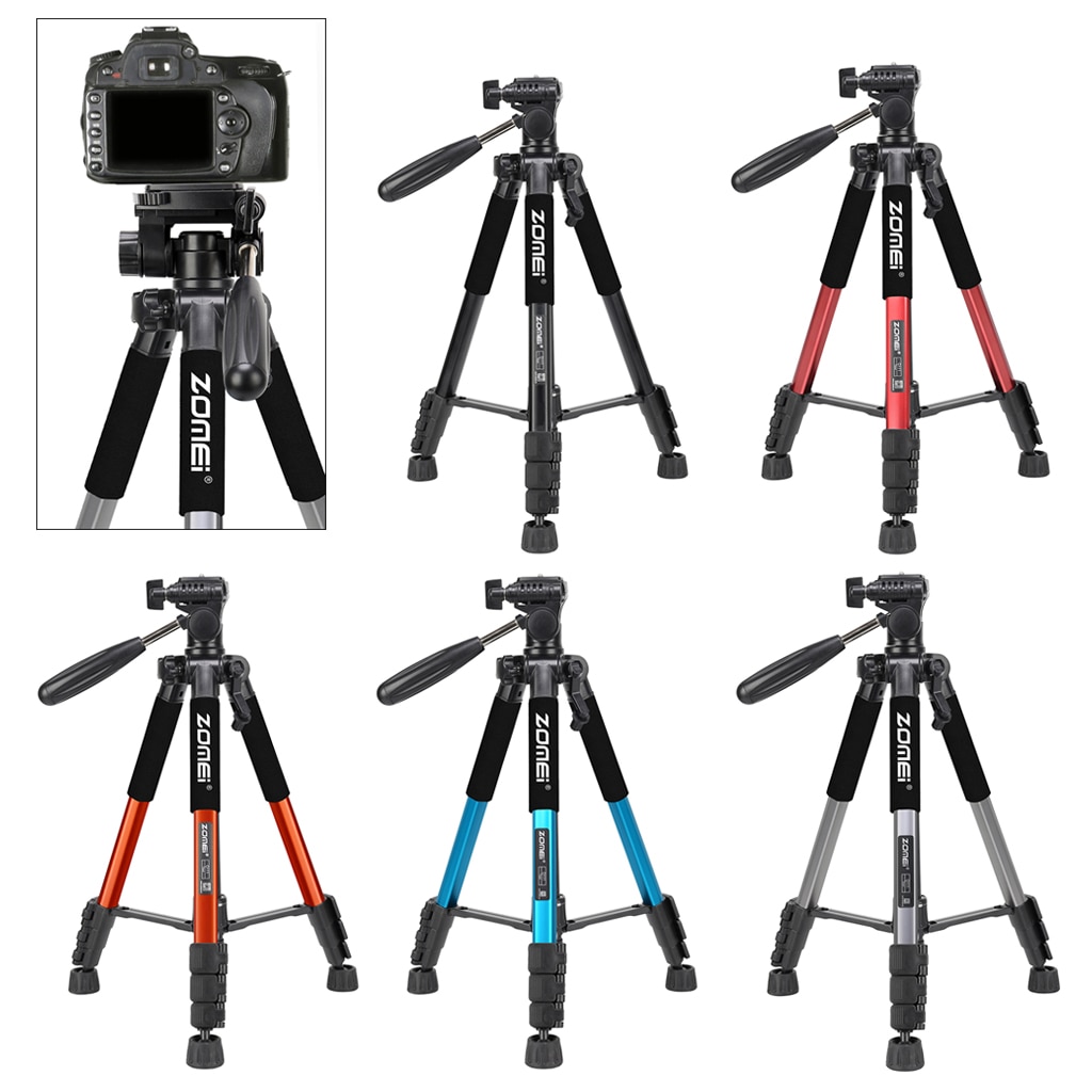 Original ZOMEI Q111 Portable Travel Aluminum Camera Tripod&Pan Head for SLR DSLR Digital Camera Five colors