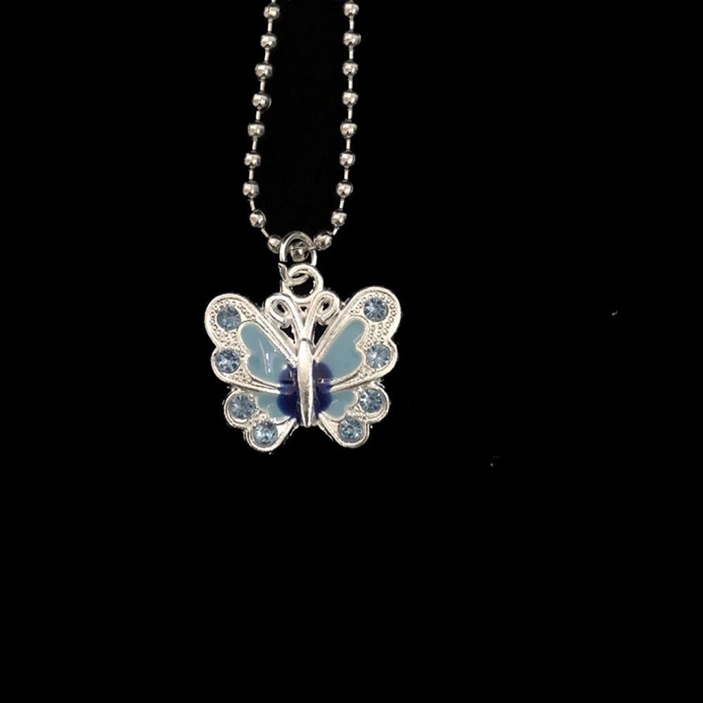 Collar con colgante de mariposa de colores para mujer y niña, gargantilla de animales de los 90, Harajuku, Punk, joyería a la ,