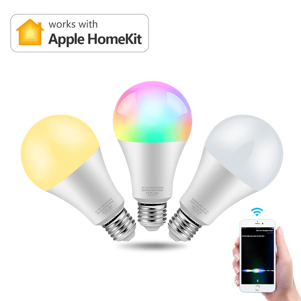 Homekit app kontrol wifi smart led lampe smart led pære 15w 110v 220v siri stemmestyring til alexa ekko google hjem