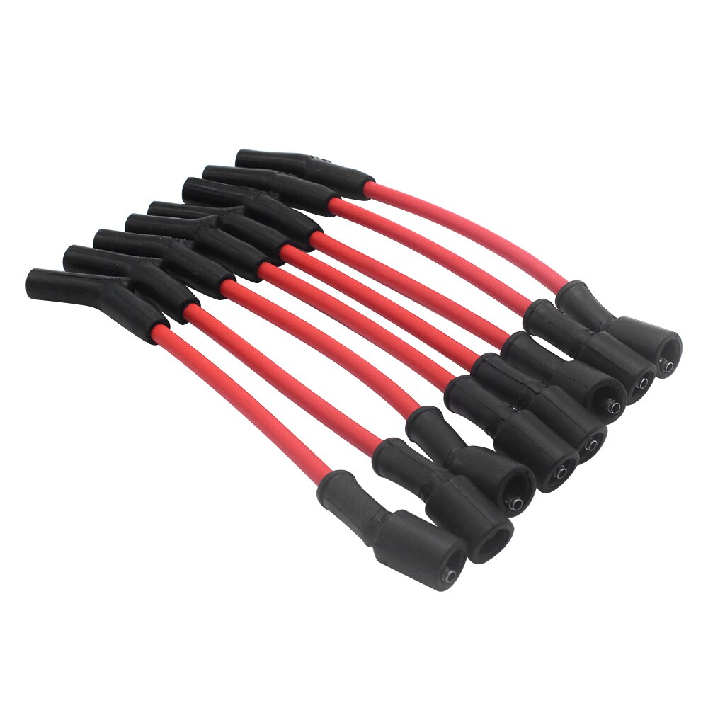Cables de bujía de alto rendimiento (extremo curvado) de 10mm, compatibles con SI-AT38006 LSx LS1 LS2 LS3 LS6 LS7: Default Title