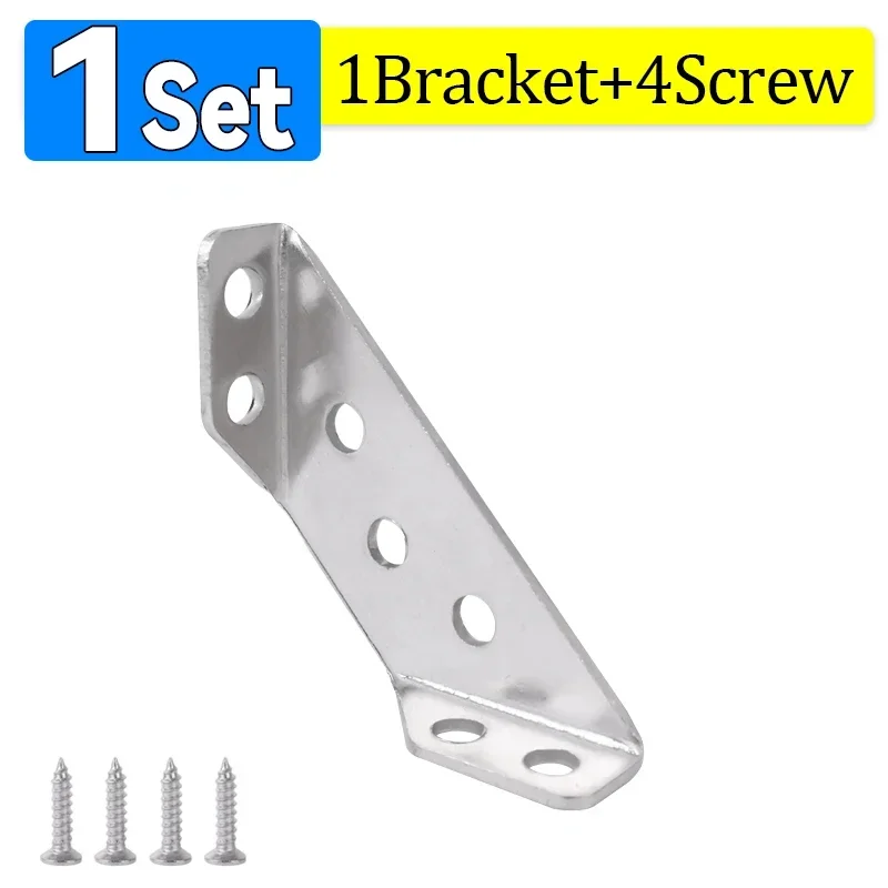 Juego de 10/1 soportes de esquina, conector de estante angular para muebles de acero inoxidable, soporte de gabinete, marco de fijación, soporte de esquina con tornillo