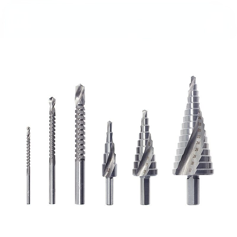 Stegborr och borr-fräs 6 st/set.försänkning för metall/trä，borr för metallkon 32mm, -stegs ljus: Flis  -1