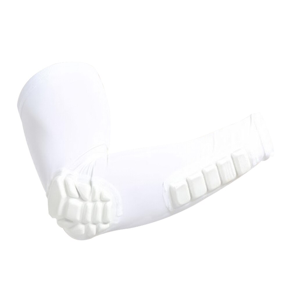 1Pc Sport koszykówka piłka nożna orteza stawu łokciowego wsparcie elastyczna ochronna rękaw rękaw antykolizyjny ochraniacze na łokcie Fitness Guards: WHITE / Xl