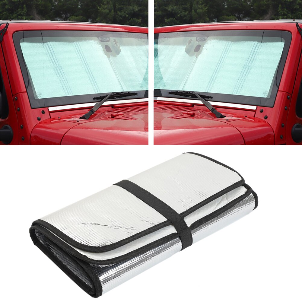 Voorruit Zonnescherm Duurzaam Aluminiumfolie Hitteschild Zilver Reflector Houden Koele Zomer Blok Zonlicht Zonneklep Mat Voor Jeep