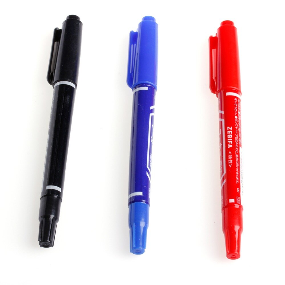 Permanent Marker Doubled Headed Hook Line Fine/Thick Pen Ink Tool Waterproof 27#20
