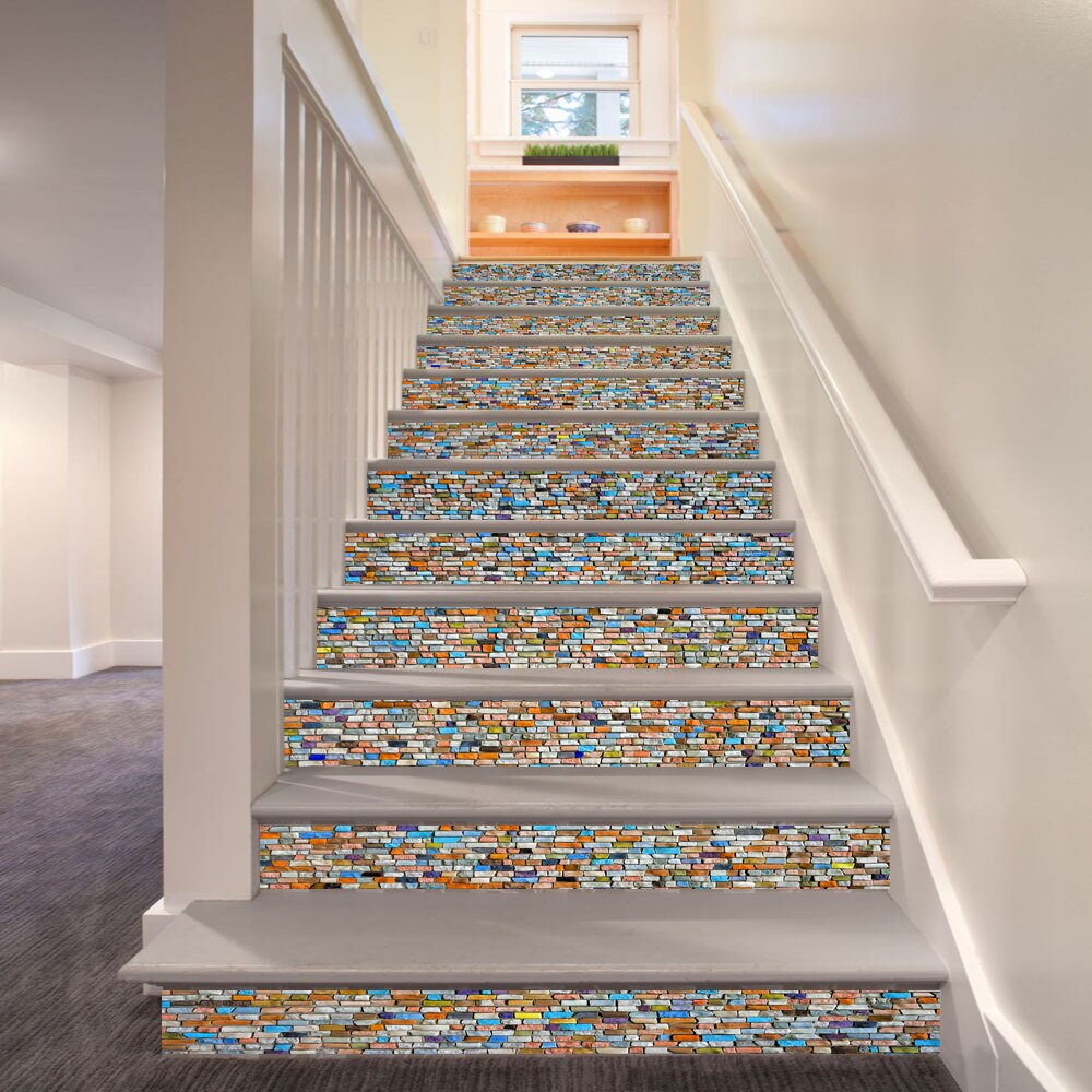 Mosaik Stein Treppen Fliesen Aufkleber Selbst Klebe PVC Treppe Dekoration Tapeten Moderne Stil Zu Hause DIY Renovierung Kunst Abziehbilder